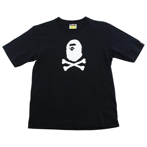 Bape Ape crossbones logo tee black