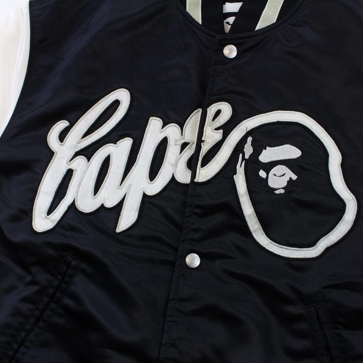 Bape Black and White Big Ape Logo Varsity - SaruGeneral