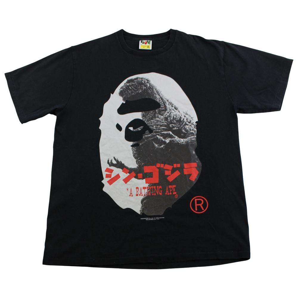 Bape x godzilla big ape logo tee black 2016 - SaruGeneral