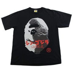 Bape x godzilla big ape logo tee black 2016