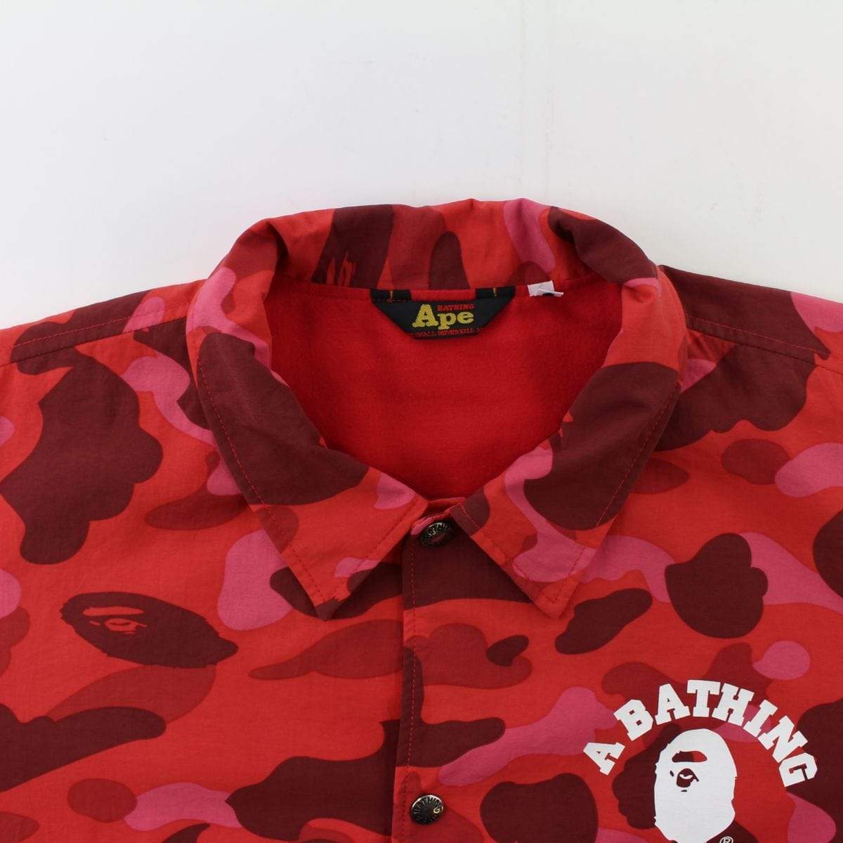 Bape Red Camo College Coach Jacket - SaruGeneral