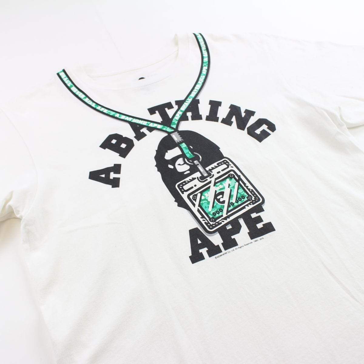 bape members lanyard college logo tee white - SaruGeneral