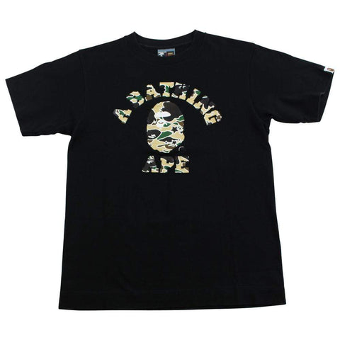 bape yellow  psyche camo college logo tee black