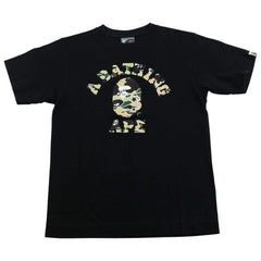 T-shirt Bape jaune camouflage Psyche College avec logo noir