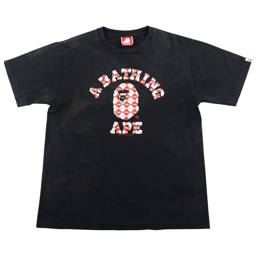 Bape x Coca Cola College Logo Tee Black - SaruGeneral