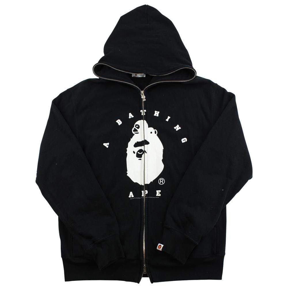 bape white milo sleeping big ape full zip black - SaruGeneral