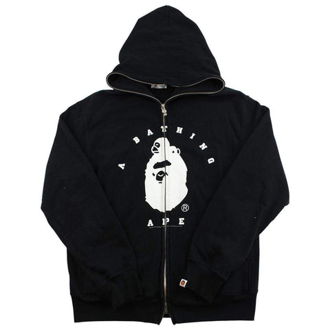 bape white milo sleeping big ape full zip black