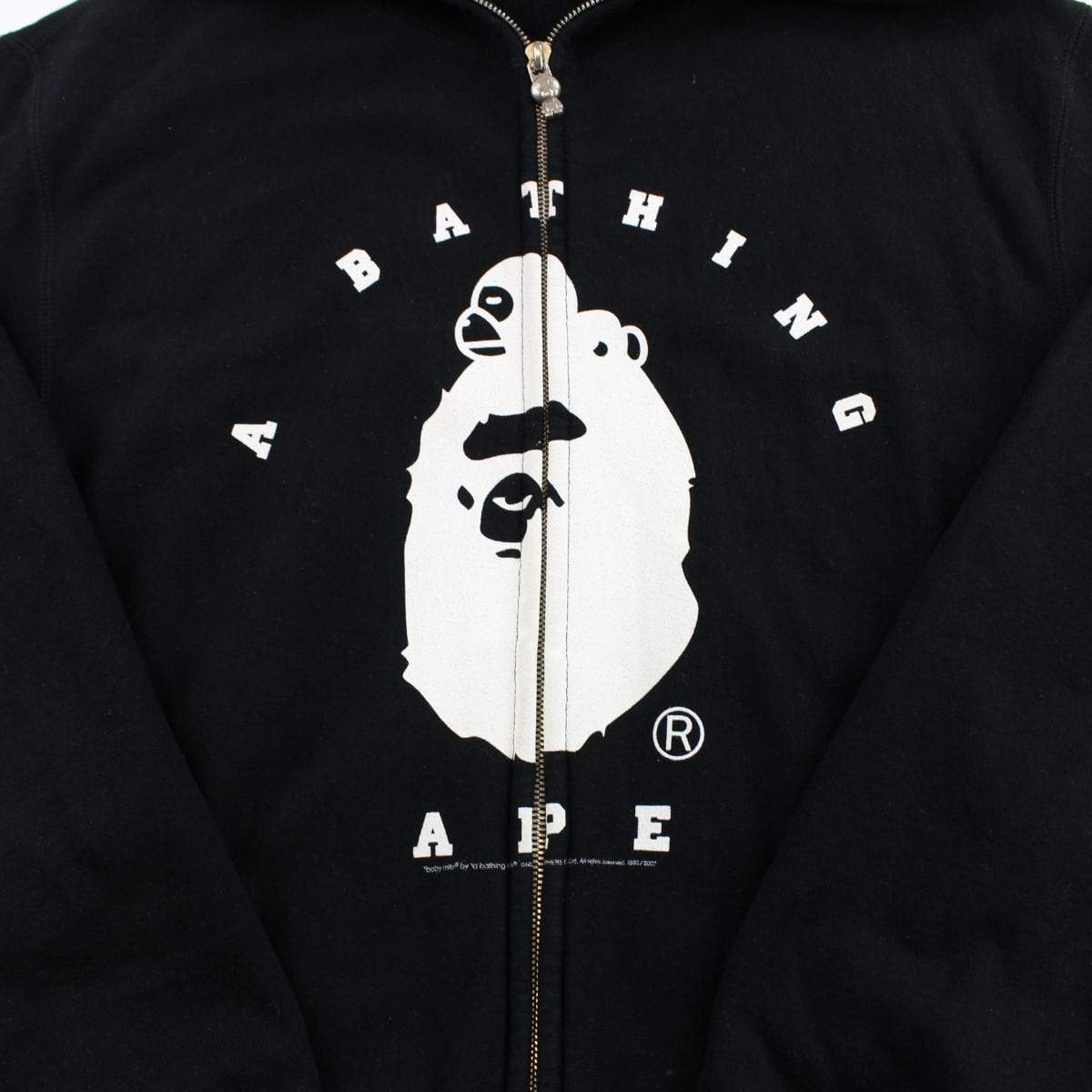 bape white milo sleeping big ape full zip black - SaruGeneral