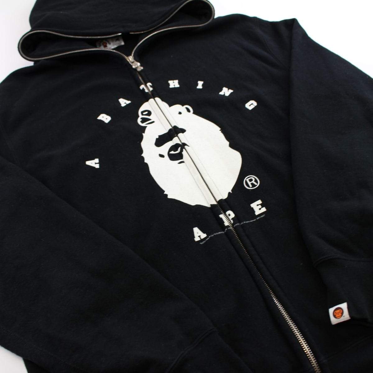 bape white milo sleeping big ape full zip black - SaruGeneral