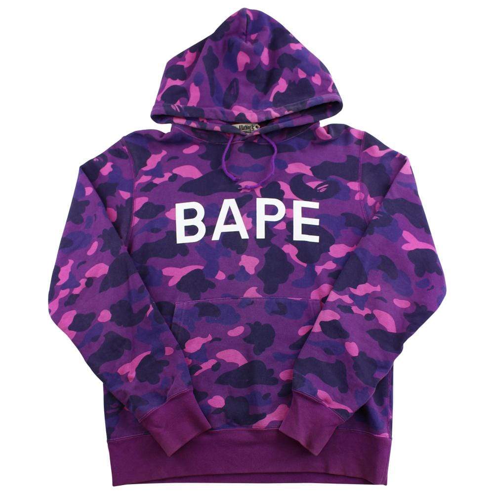 bape purple camo text hoodie - SaruGeneral