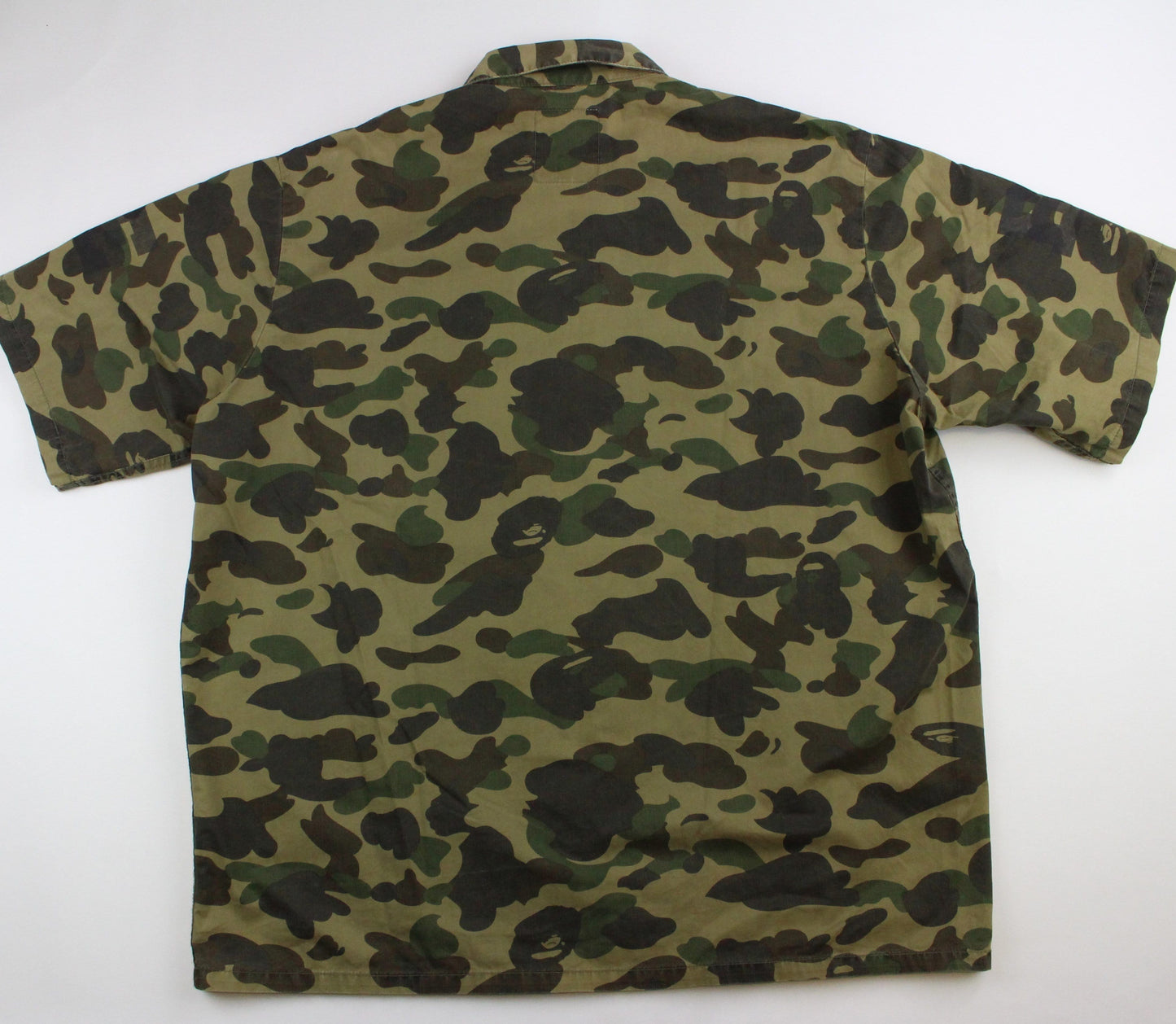 Bape 1st Green Camo ASNKA Bapesta Button Up Shirt - SaruGeneral