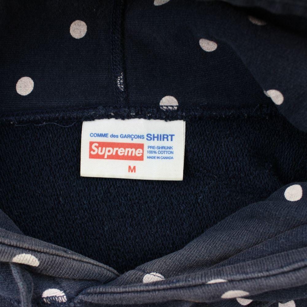 Supreme COMME des GARCONS Box Logo ネイビーM Supreme CDG Polkadot Box Logo Hoodie Navy – SARUGENERAL