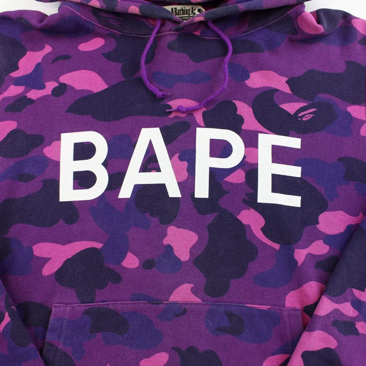 bape purple camo text hoodie - SaruGeneral