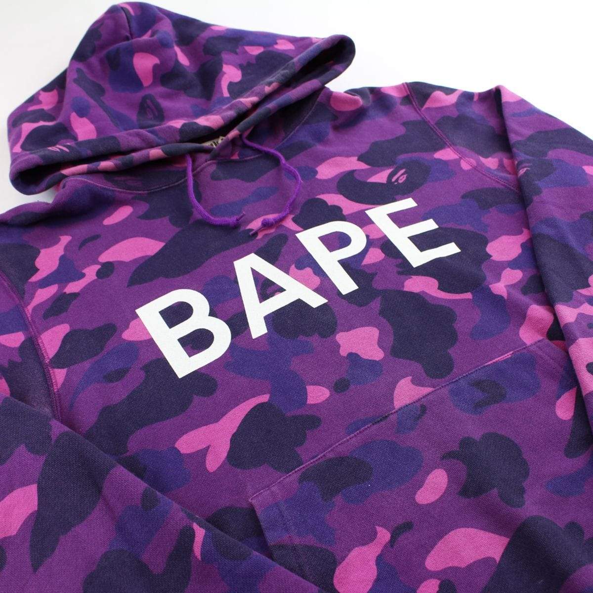 bape purple camo text hoodie - SaruGeneral