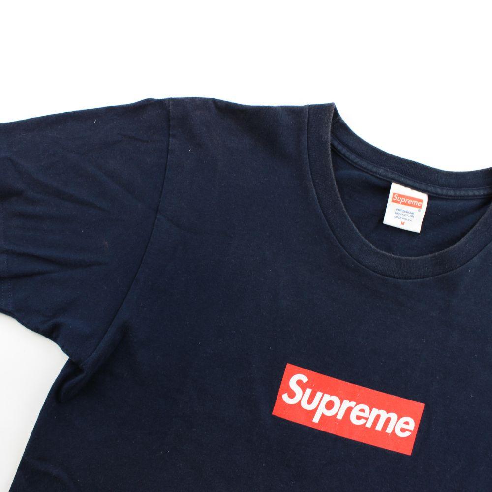 Supreme Red Box Logo Tee Navy – SARUGENERAL - Main Image
