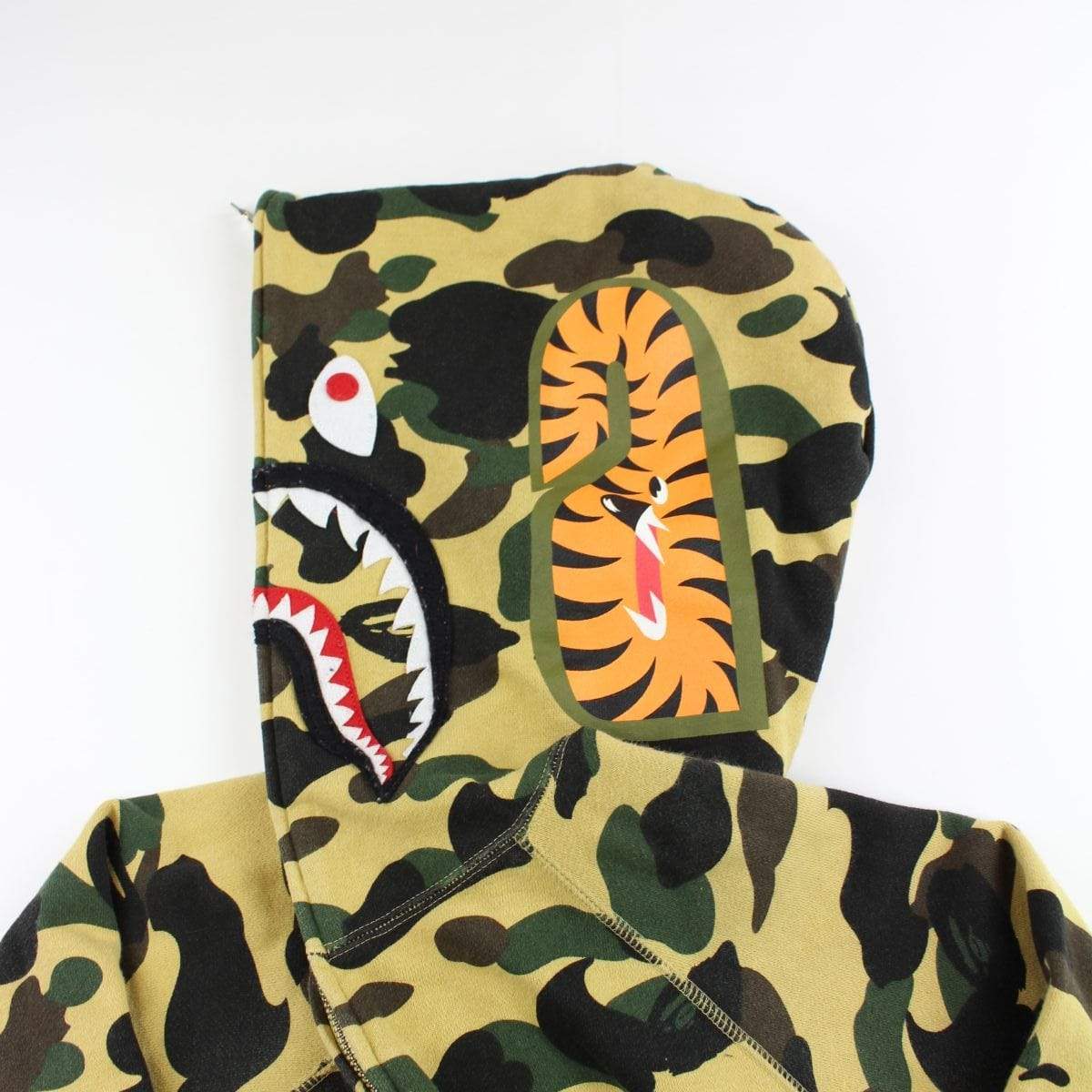 bape 1st yellow camo wgm shark hoodie - SaruGeneral