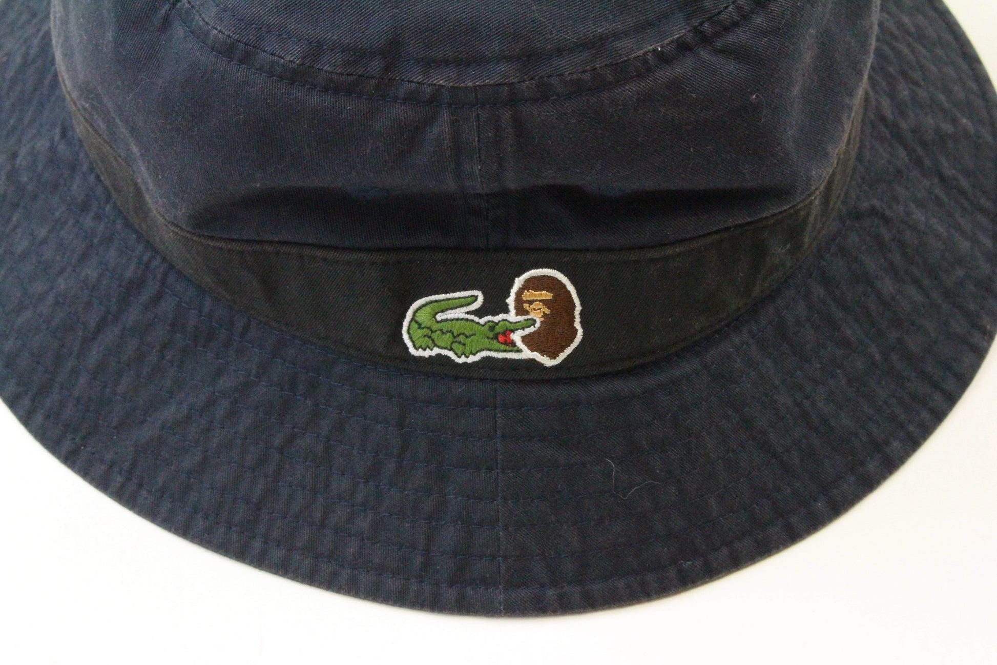 Bape x Lacoste Bucket Hat Navy - SaruGeneral