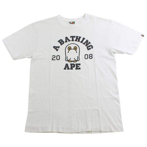 bape Halloween ghost 08 college logo tee white