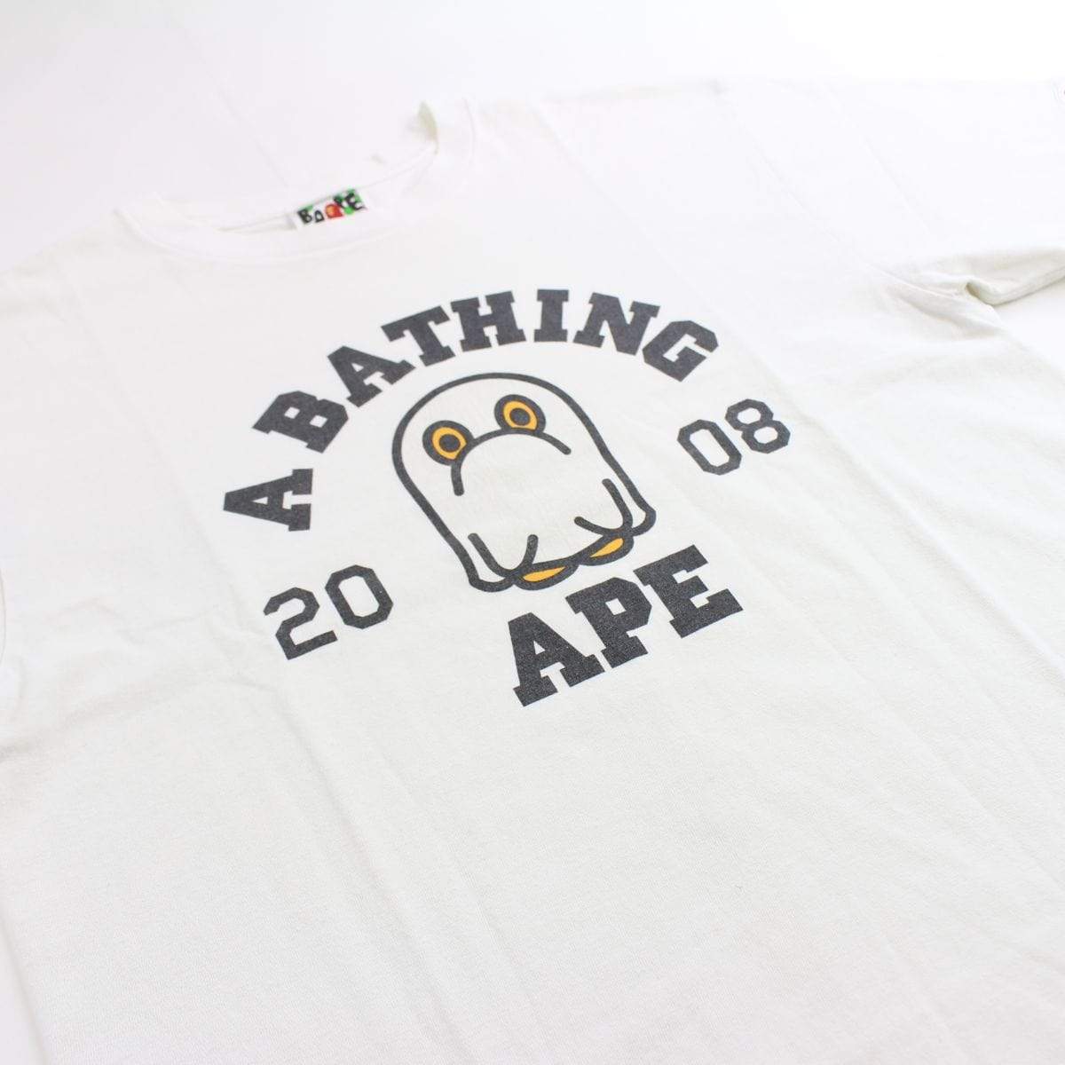 bape Halloween ghost 08 college logo tee white - SaruGeneral