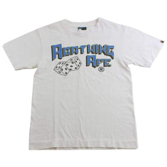 bape dice blue text tee white