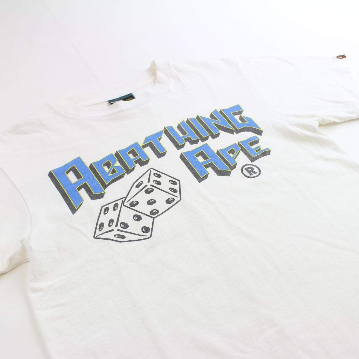 bape dice blue text tee white - SaruGeneral