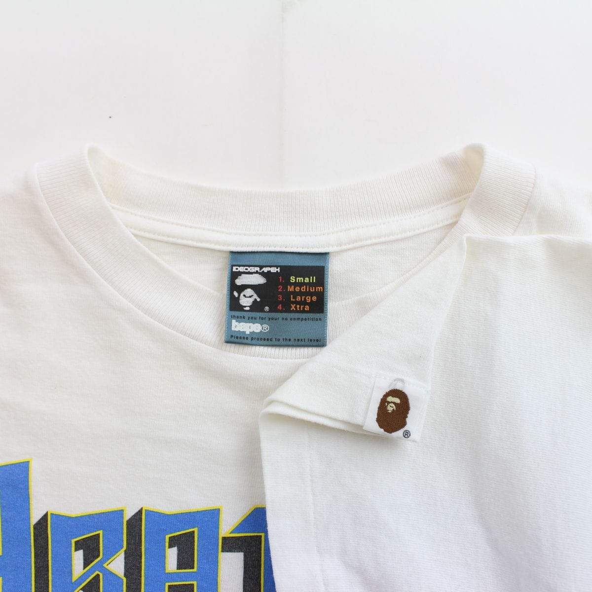 bape dice blue text tee white - SaruGeneral