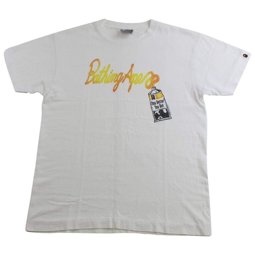 bape orange paint tube tee white 1999 - SaruGeneral