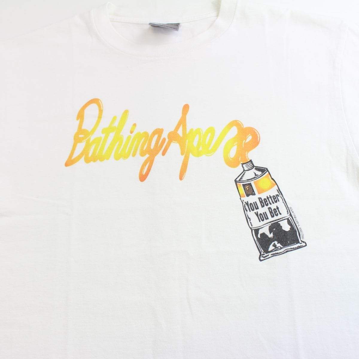 bape orange paint tube tee white 1999 - SaruGeneral