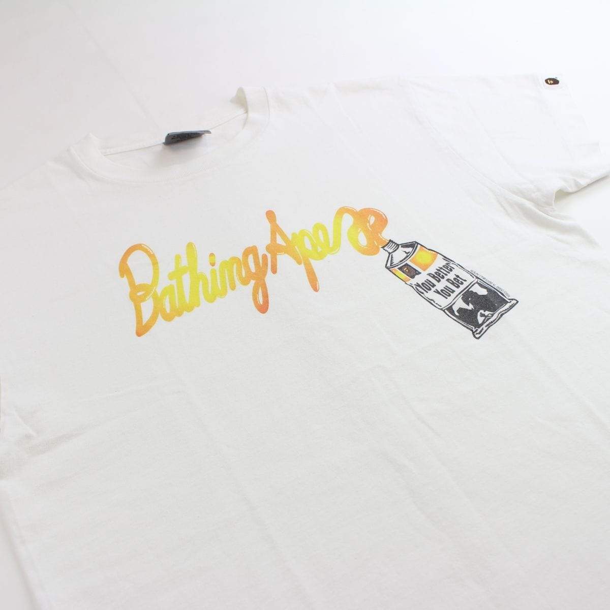 bape orange paint tube tee white 1999 - SaruGeneral