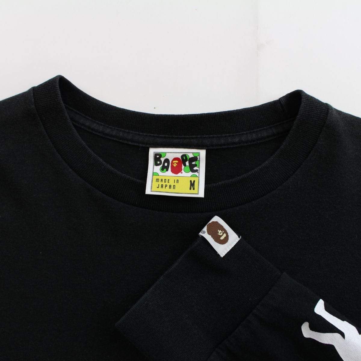 bape x stussy multi logo ls black - SaruGeneral