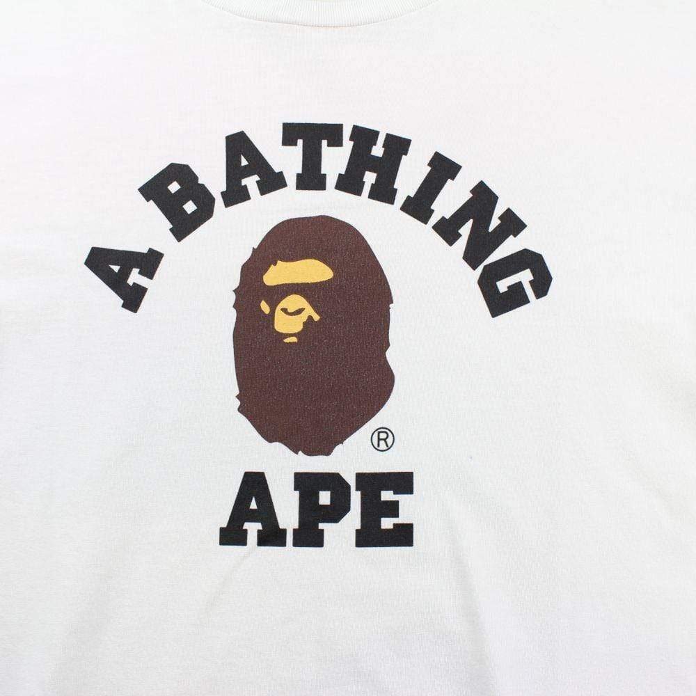 Bape Original College Logo LS White - SaruGeneral