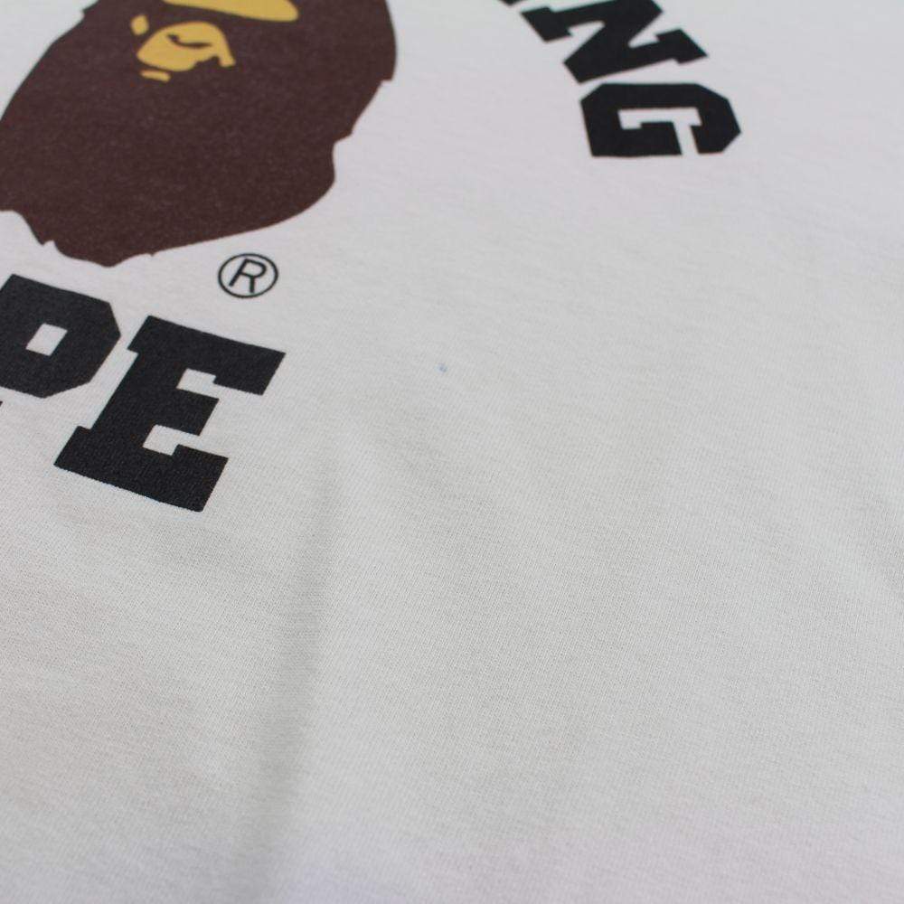 Bape Original College Logo LS White - SaruGeneral