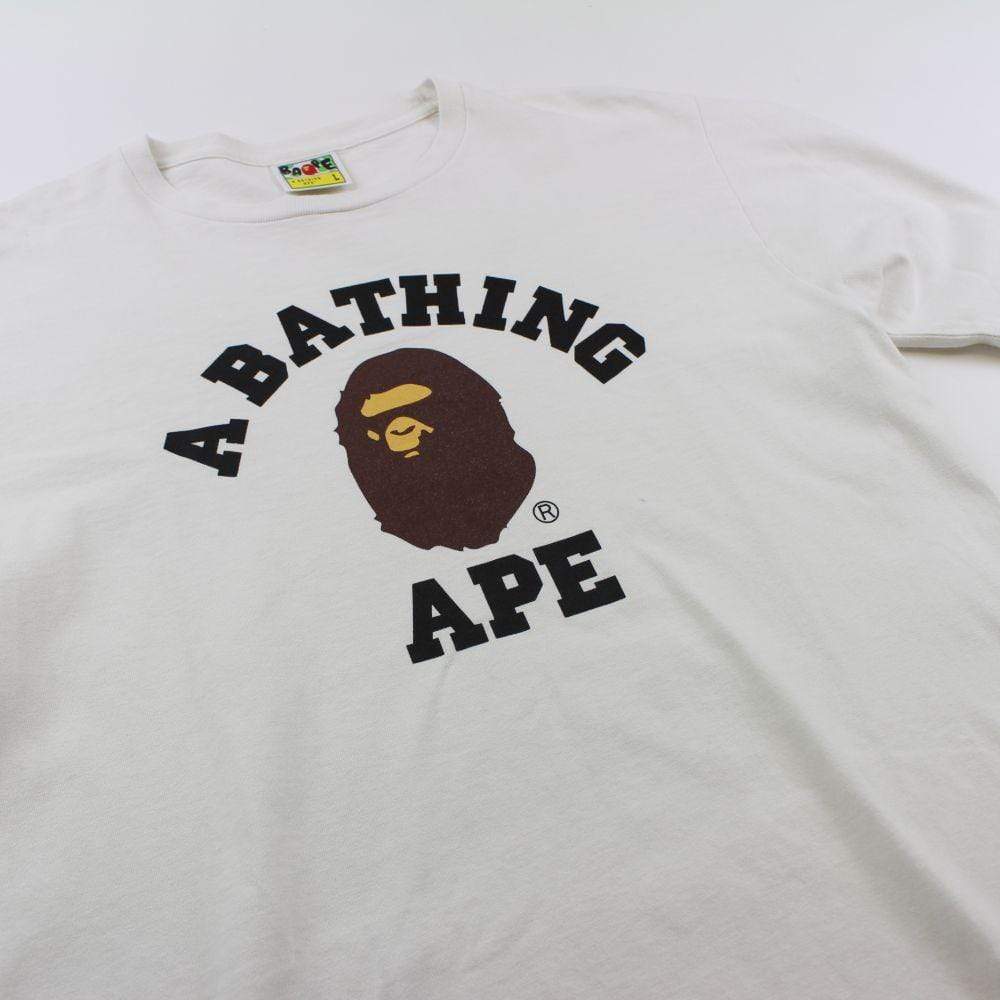 Bape Original College Logo LS White - SaruGeneral