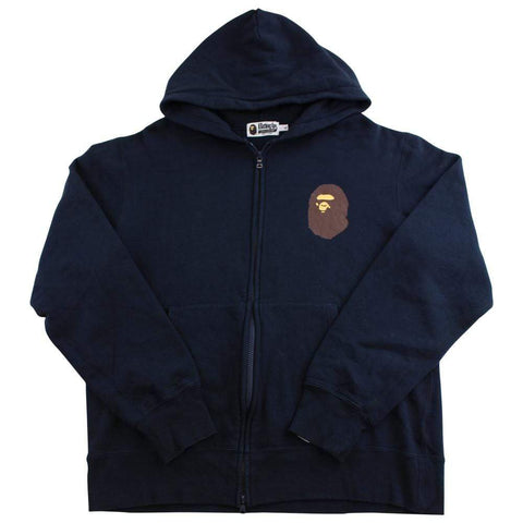 bape big ape logo full zip black