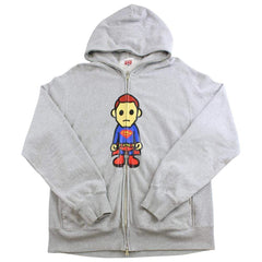 bape x dc comics superman full zip grey