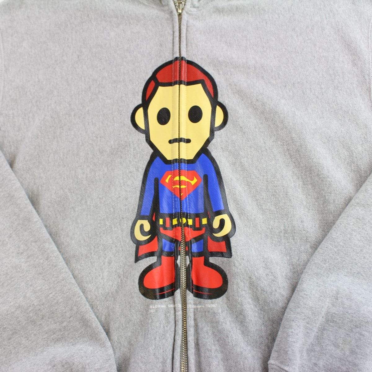 bape x dc comics superman full zip grey - SaruGeneral