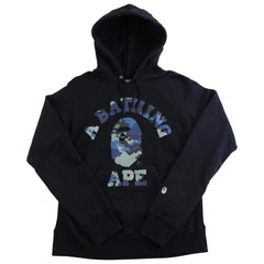 bape blue woodland camo college hoodie black