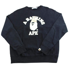 bape crown college logo crewneck black