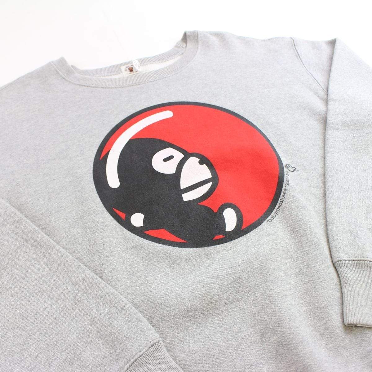 bape milo red bubble crewneck grey - SaruGeneral