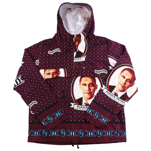 supreme obama pullover burgundy