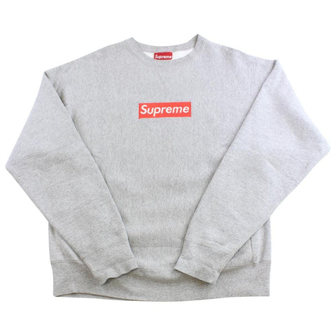 supreme red on grey box logo crewneck 1997