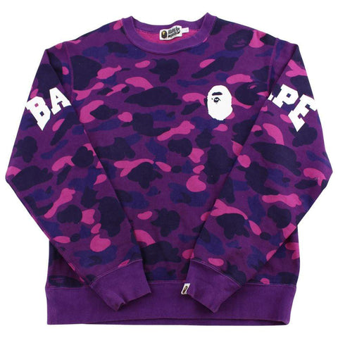 Pull ras du cou Bape Purple Camo Big Ape Text