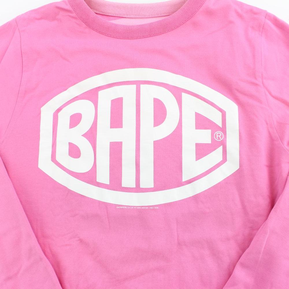 Bape Bapesta Allover Print Reversible LS Pink - SaruGeneral