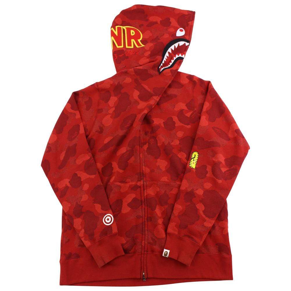 Bape Red Camo PONR Shark Hoodie Red - SaruGeneral