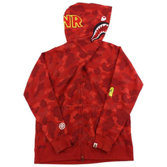 Sweat à capuche Bape Red Camo PONR Shark Rouge