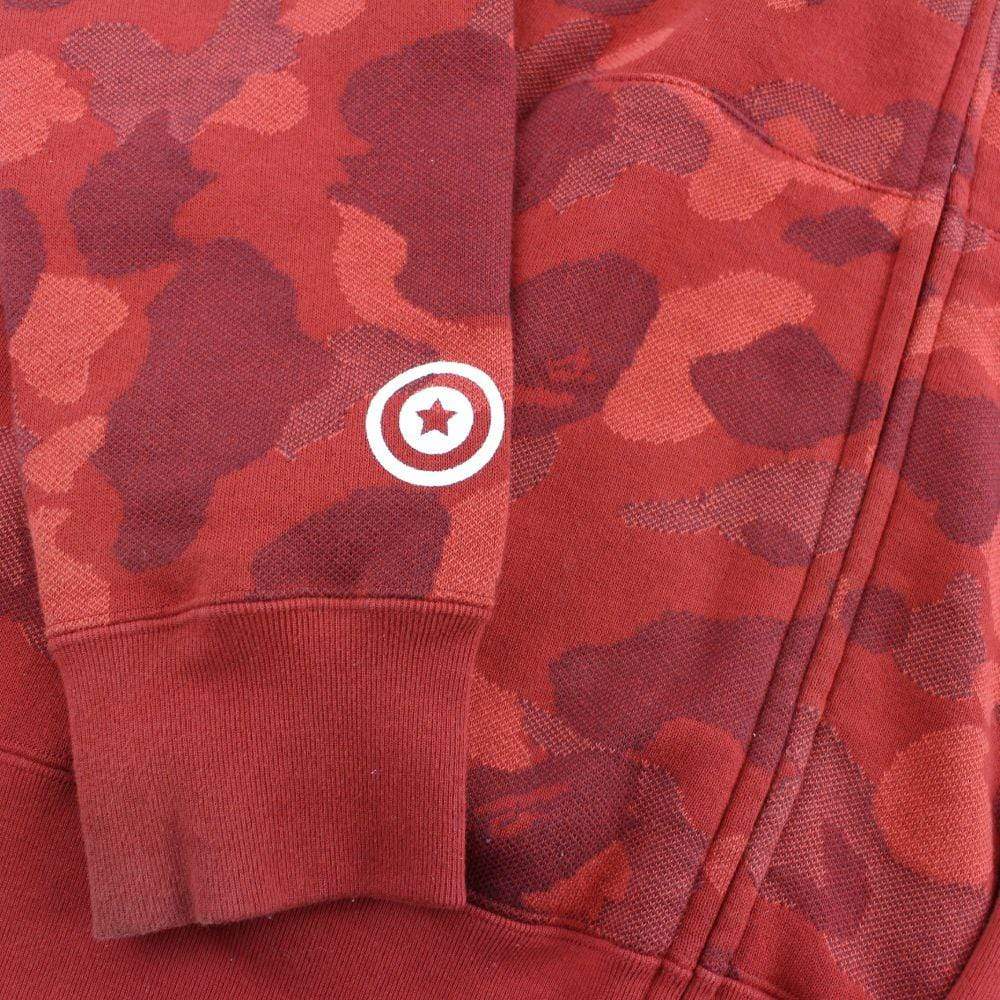 Bape Red Camo PONR Shark Hoodie Red - SaruGeneral