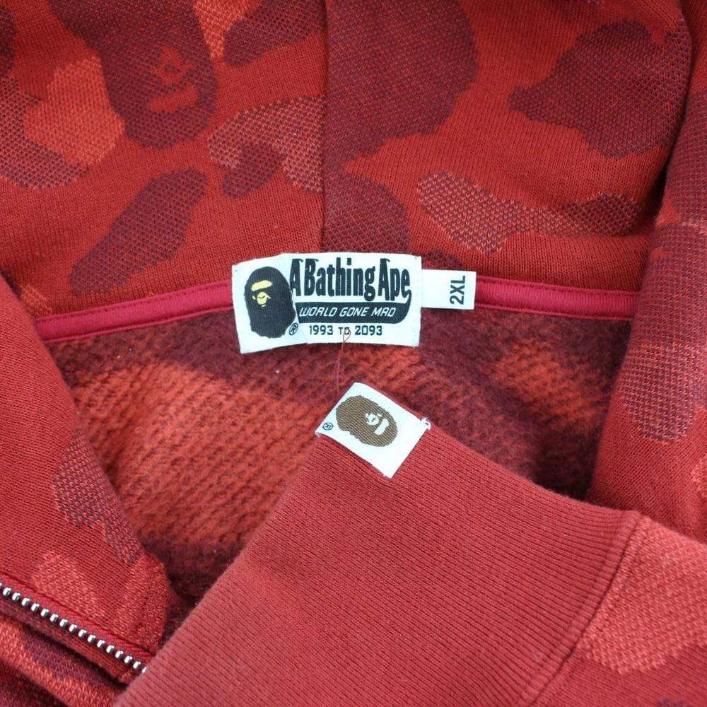 Bape Red Camo PONR Shark Hoodie Red - SaruGeneral