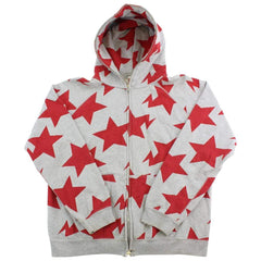 Sweat à capuche imprimé Bape Red Bapesta All Over Gris