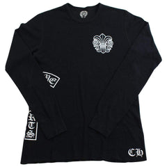 chrome hearts side logo waffle ls black