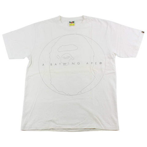 Bape Big Ape Outline Logo Tee White